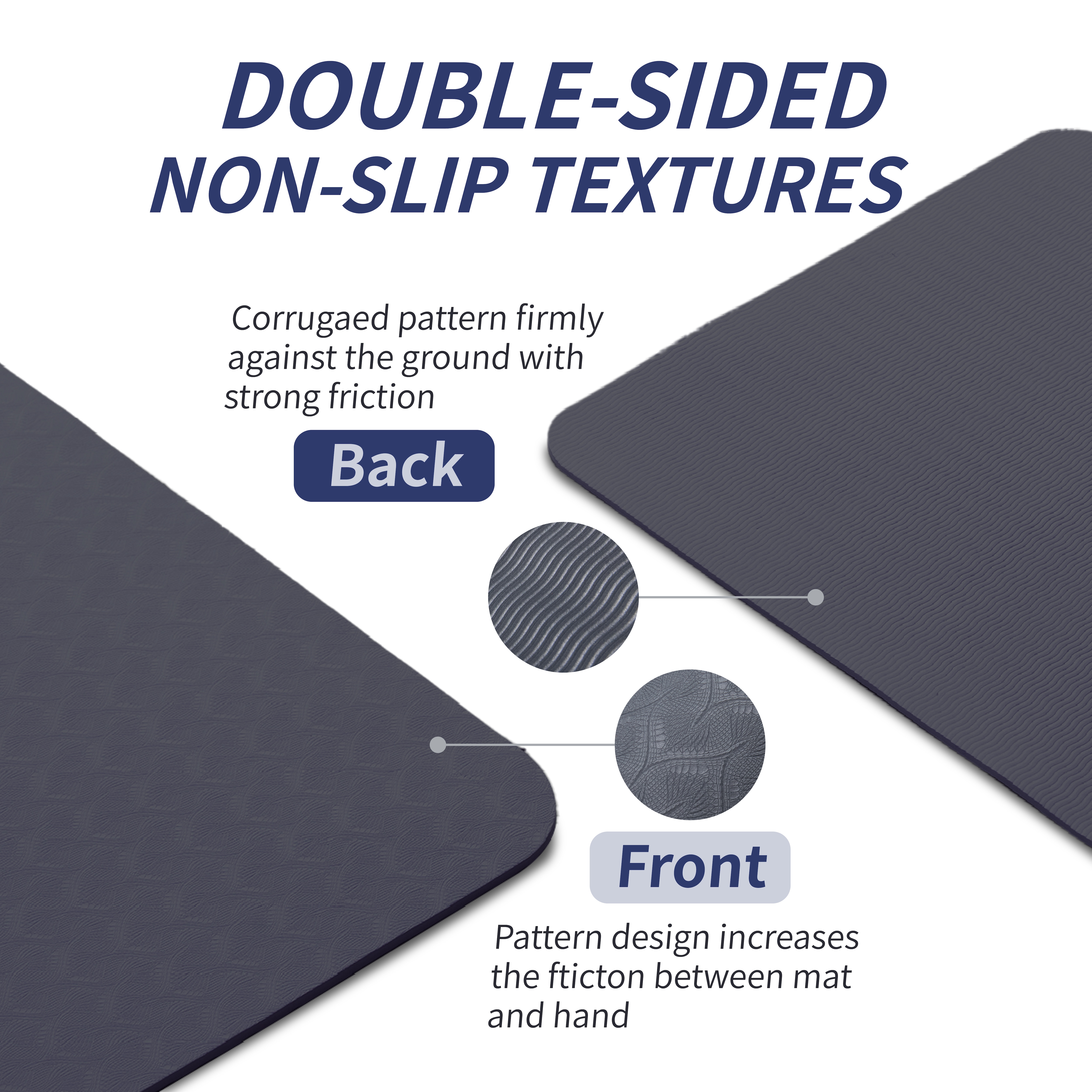 Yoga Mat, Exercise Yoga Mat With Non-Slip Design, Professional TPE Exericise Mat, 72" X 24" Multi-Purpose Workout Mat For Women, Pilates Fitness And Floor Exercises_voghion.com